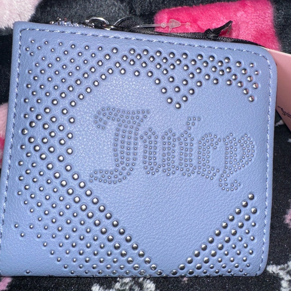 Juicy Couture blue studded heart wallet
